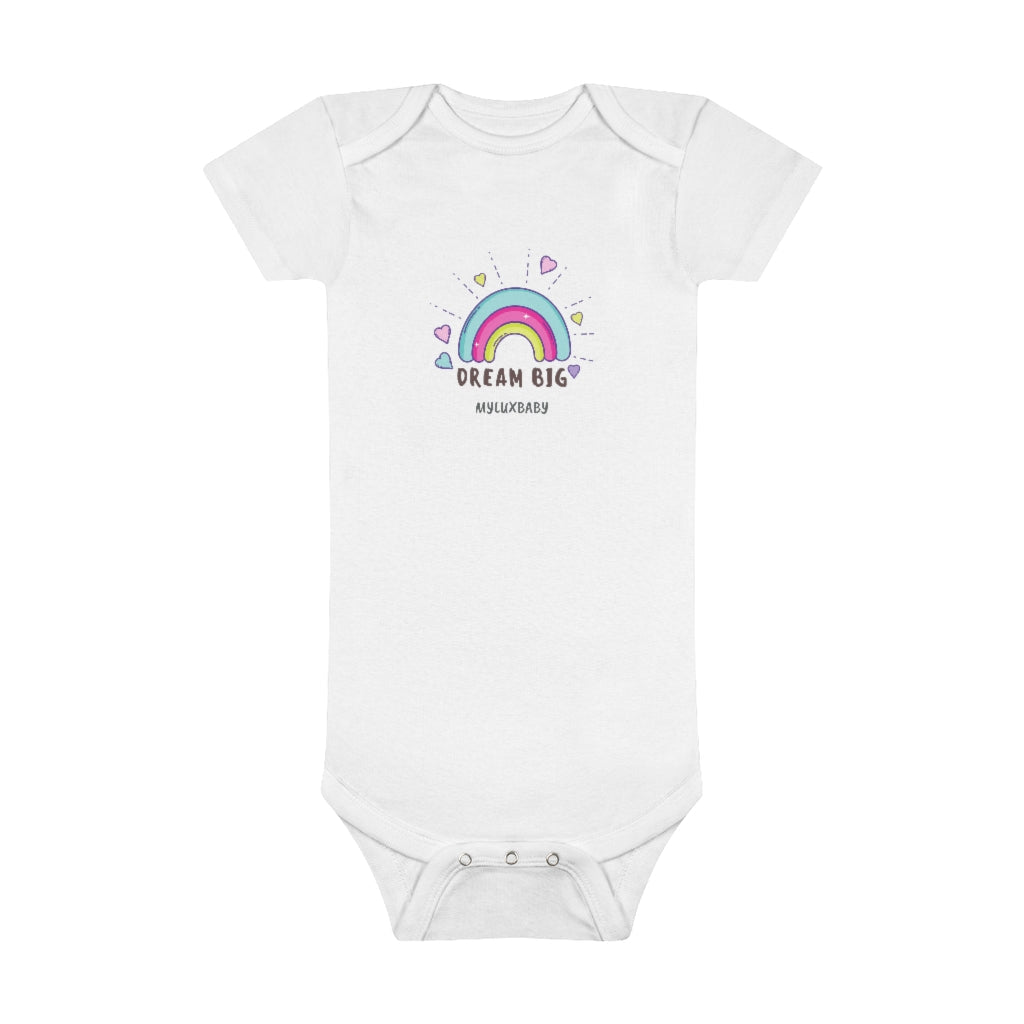 myluxbaby short sleeve bodysuit rainbow-Baby Shine Bright as a Rainbow  Bodysuit-MYLUXQUEEN