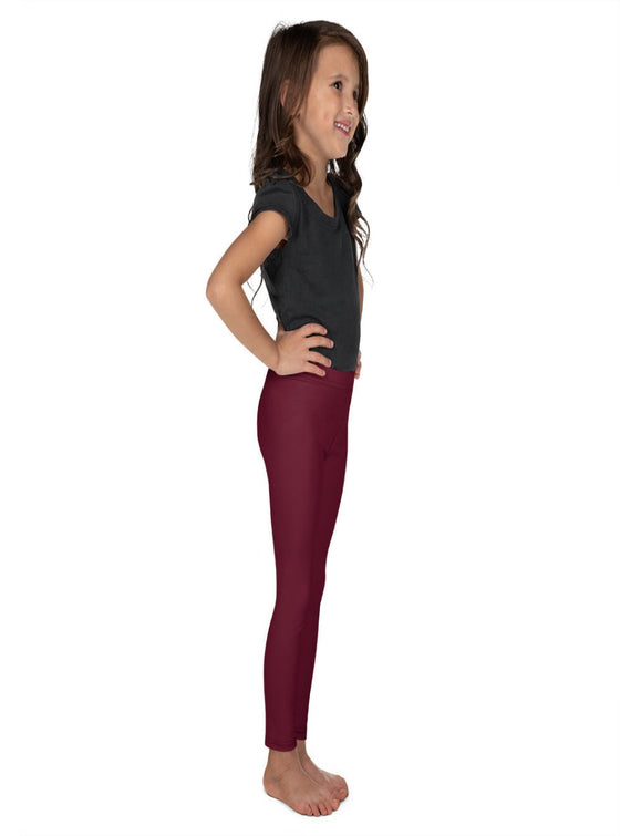 Shop dark red girl leggings, red leggings, burgundy leggings, girls clothings, girls pants, girls designer leggings, girls full length red leggings, girl summer clother, girls clothing | MYLUXKIDS