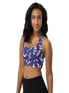  shop womens blue floral sports, yoga bra | MYLUXQUEEN