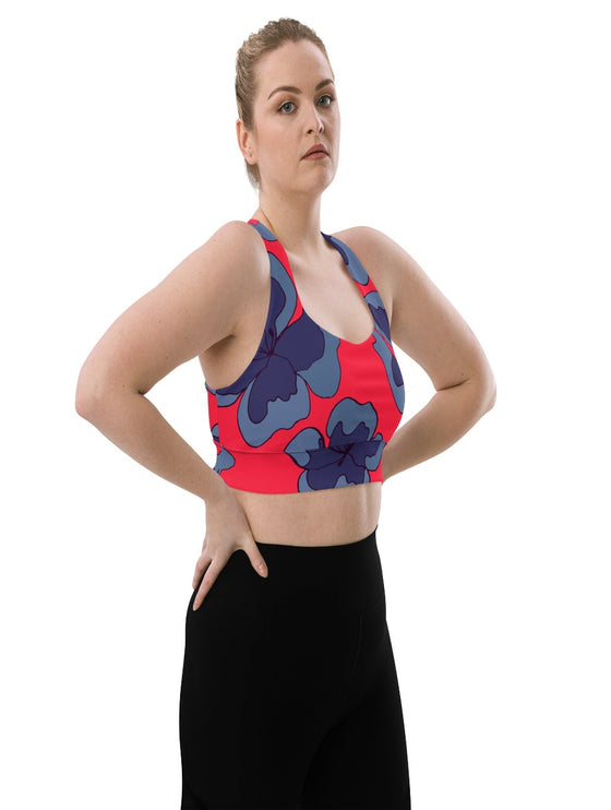 shop womens plus size red floral sports bra | MYLUXQUEEN 